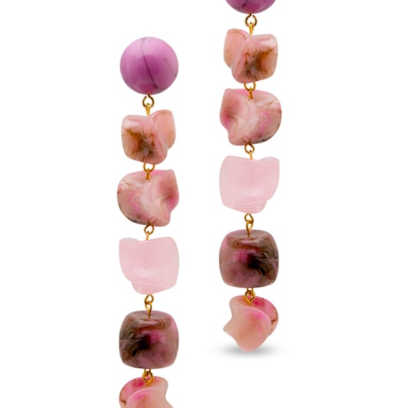 Cult Gaia Acrylic Stones Pink Multi Leo Earings for pierced ears - Picture 4 of 9